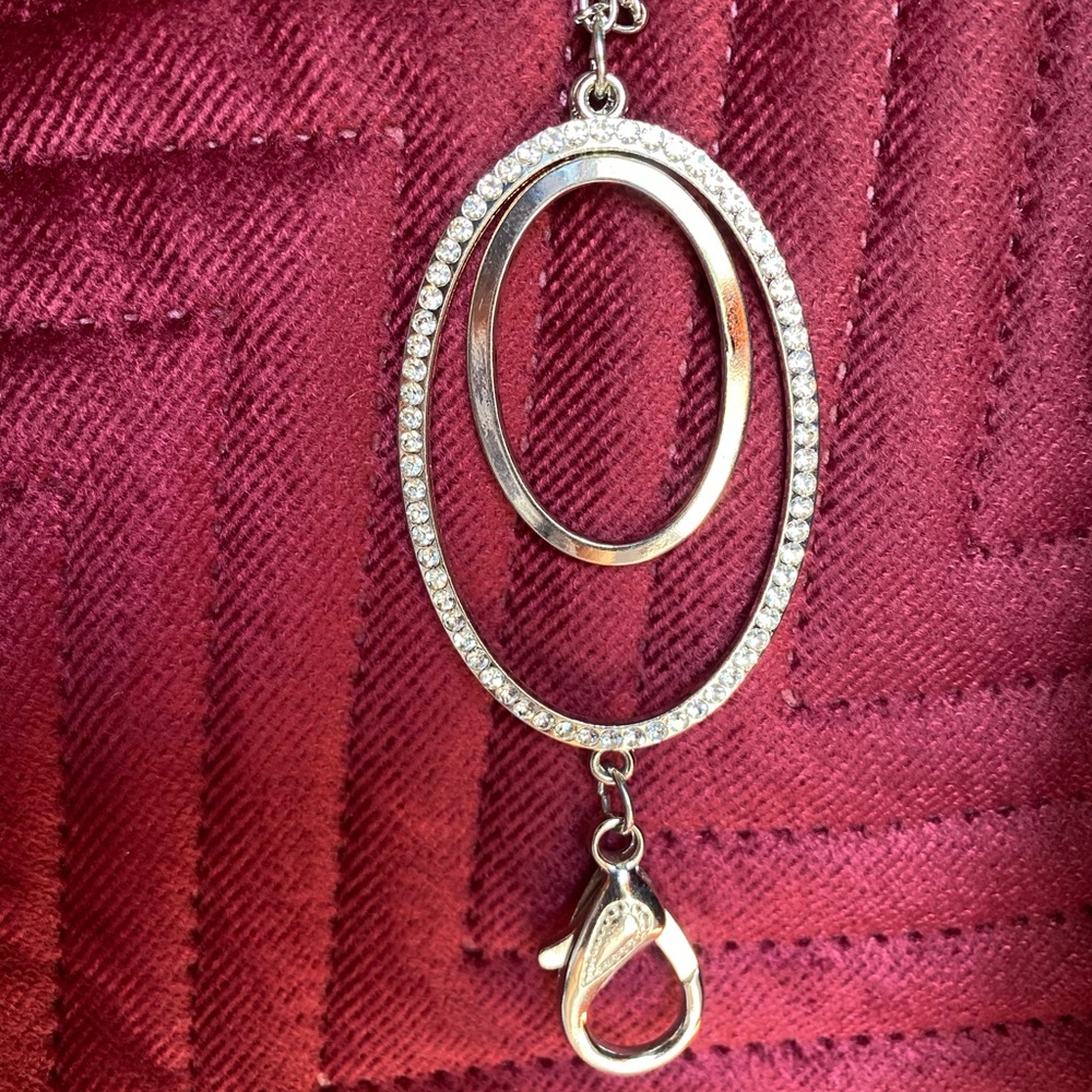 Bling circle lanyard with matching bling earrings